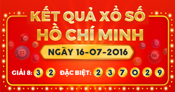 Kết quả xổ số TP.Hồ Chí Minh ngày 16/7/2016