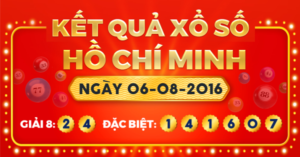Kết quả xổ số TP.Hồ Chí Minh ngày 6/8/2016